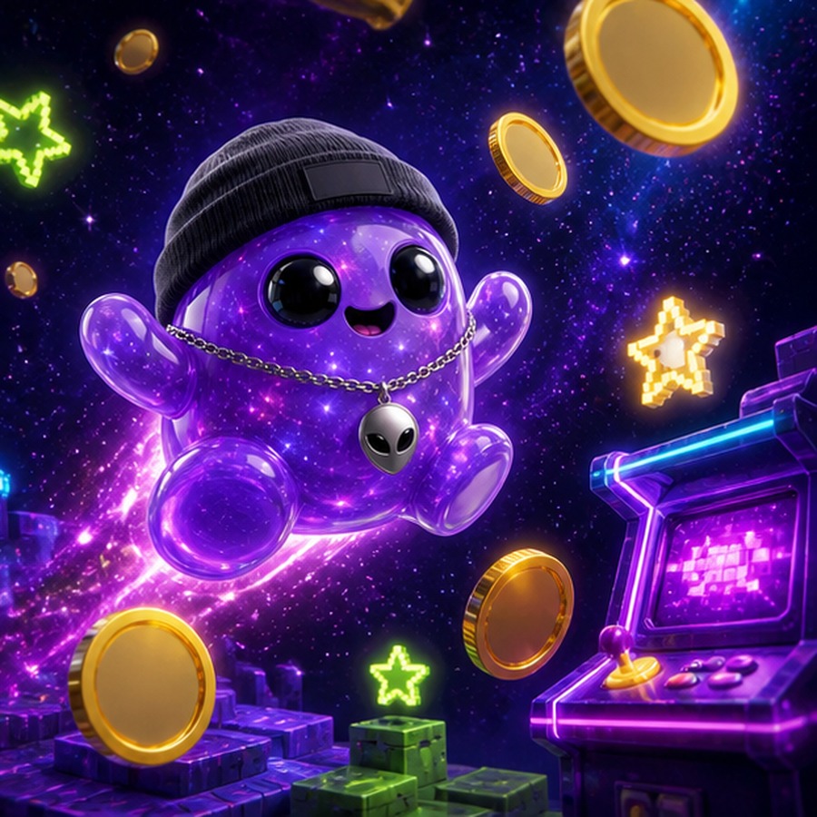 GLOOBY in a cosmic arcade escape